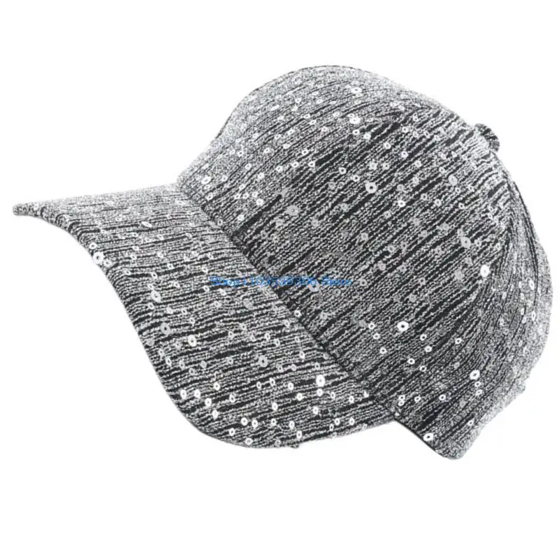 

400A Glittering Rhinestones Border Hat Quick Drying Baseball Hat Casual Baseball Hat for Daily Fashion