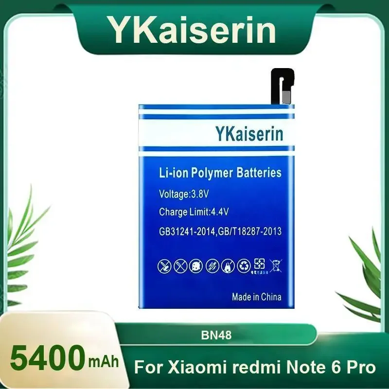 

YKaiserin BN48 5400 мАч аккумулятор сотового телефона для Xiaomi Redmi Note 6 Pro запасные аккумуляторы большой емкости гарантия + инструменты