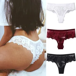 Culotte Sexy en Dentelle Noire pour Femme, Sous-Vêtements Amples, String G, Lingerie Respirante, Tentation, Broderie Intime