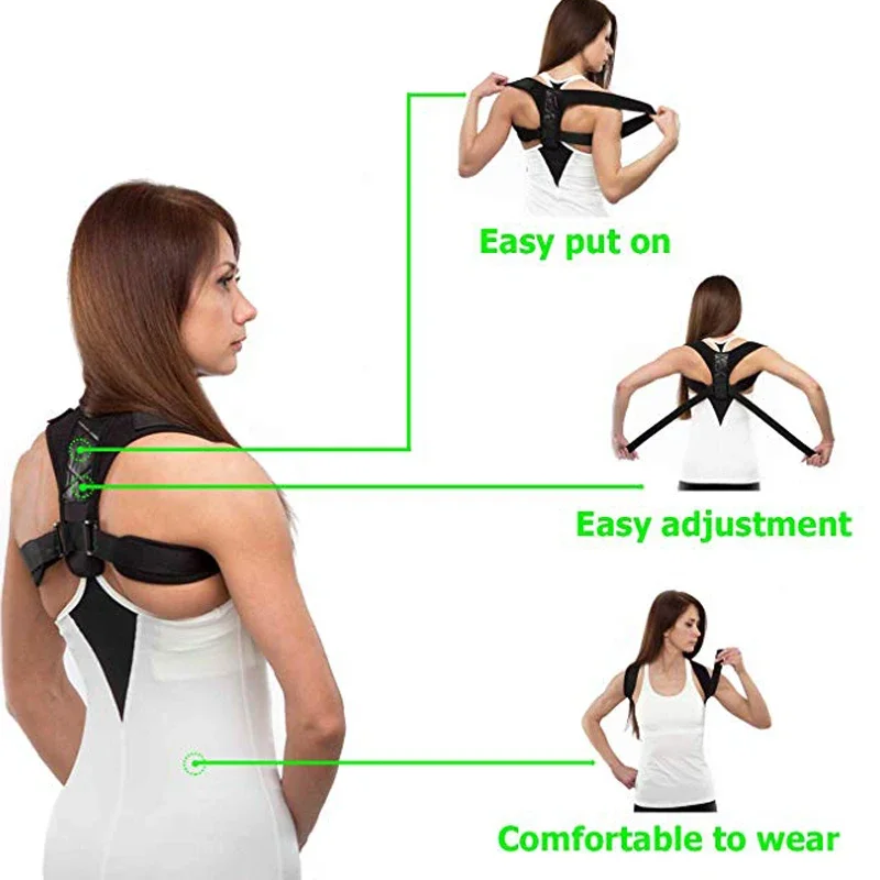 Women Back Shoulder Posture Corrector Adjustable Belt Spine Support Sport Back Neck Brace Posture Correction Support Belt