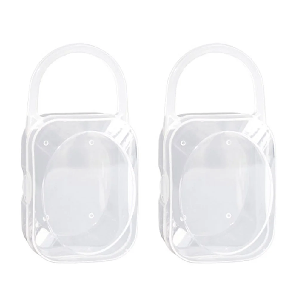 2pcs Transparent Portable Baby Infant Toddler Pacifier Case Storage Box Container pacifier box portable pacifier box