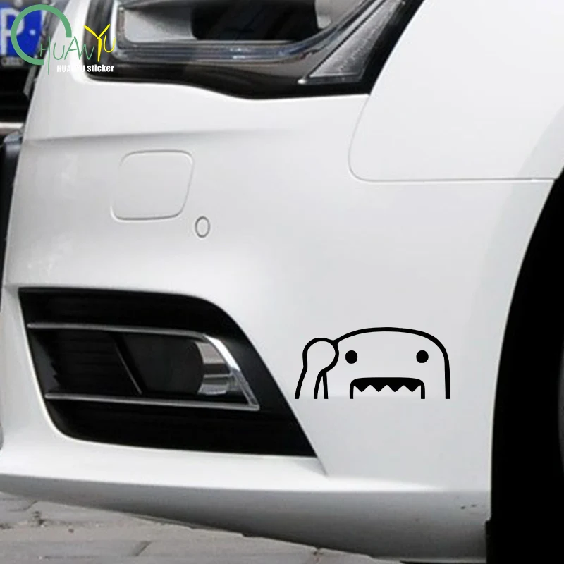 Waving Half Domo Kun JDM Funny Vinyl Decal Car Window Bumper Sticker SUV Trunk Decoration Styling Cover Scratches