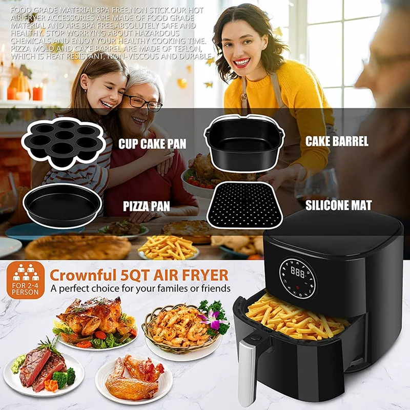 5.5 L Square Oil-Free Fryer Accessories,For Cosaori/ 5L 5.2L 5.5L 5.7L And More,All Brands Of Square Air Fryers