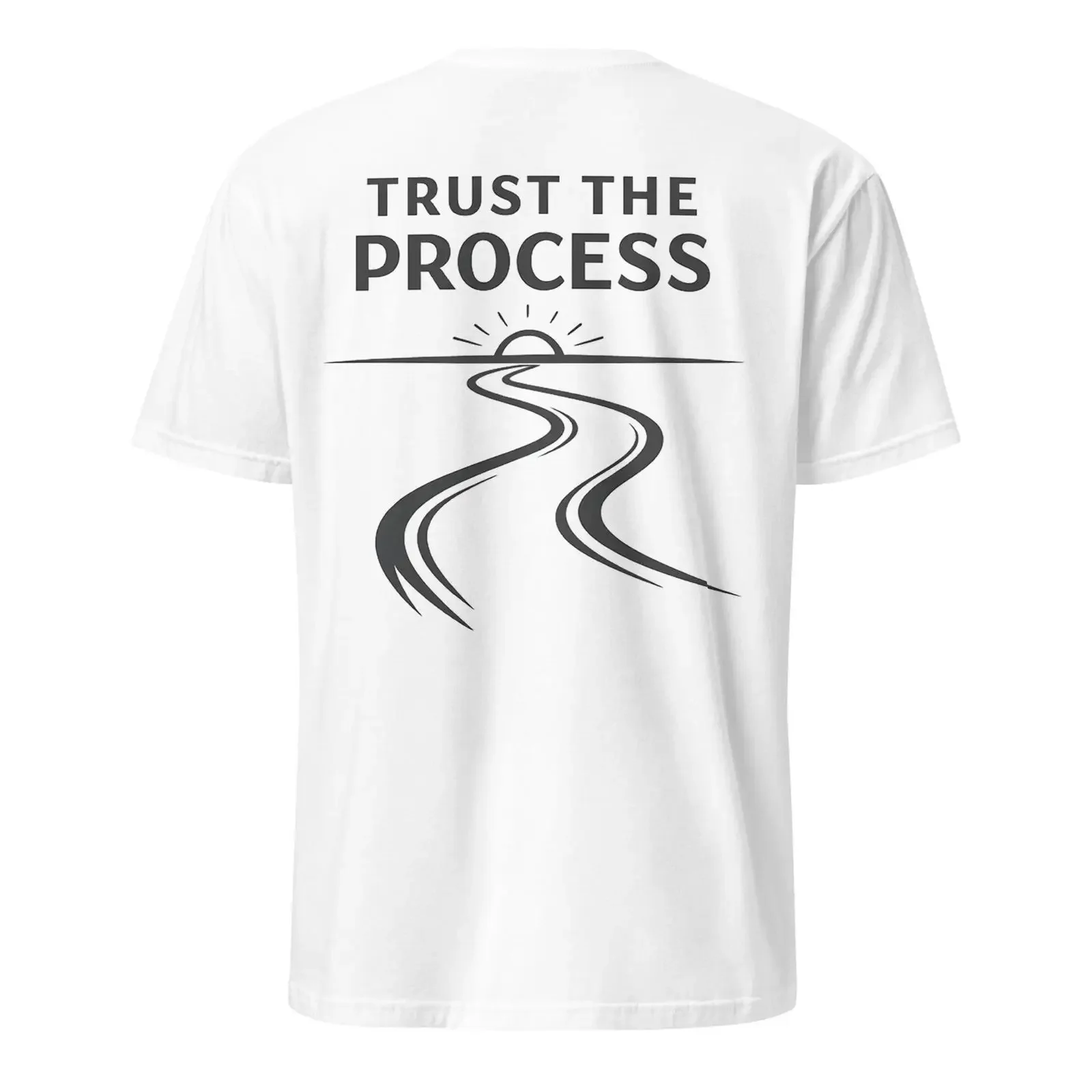 Trust The Process Minimalist T Shirt Motivational Inspirational Quote Casual Aesthetic Top Mindset for  vintage Washed homme