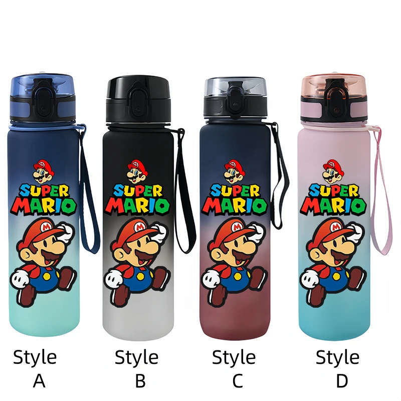 Super Mario 650ML tazza d\'acqua di grande capacità portatile in plastica cartone animato carino bambini bollitore adulto sport all\'aria aperta