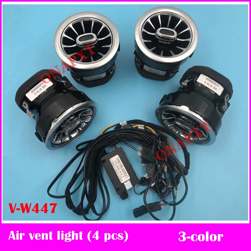3/64-Farben Auto-Synchron-Original-Ambientebeleuchtung für Benz V-Klasse W447, LED-Lüftungsdüsenbeleuchtung V260