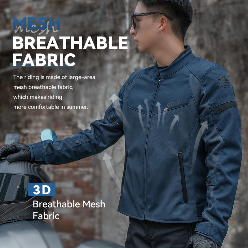 سترة دراجات نارية زرقاء من SFK - مراجعة Gearx Motorcycle Jacket وسعره