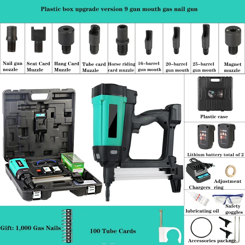 WSQ-01 Rechargeable Multi-purpose Gas Nail Gun Hydroelectric Woodworking Steel Nail Gun Concrete Ceiling Frame Trunk