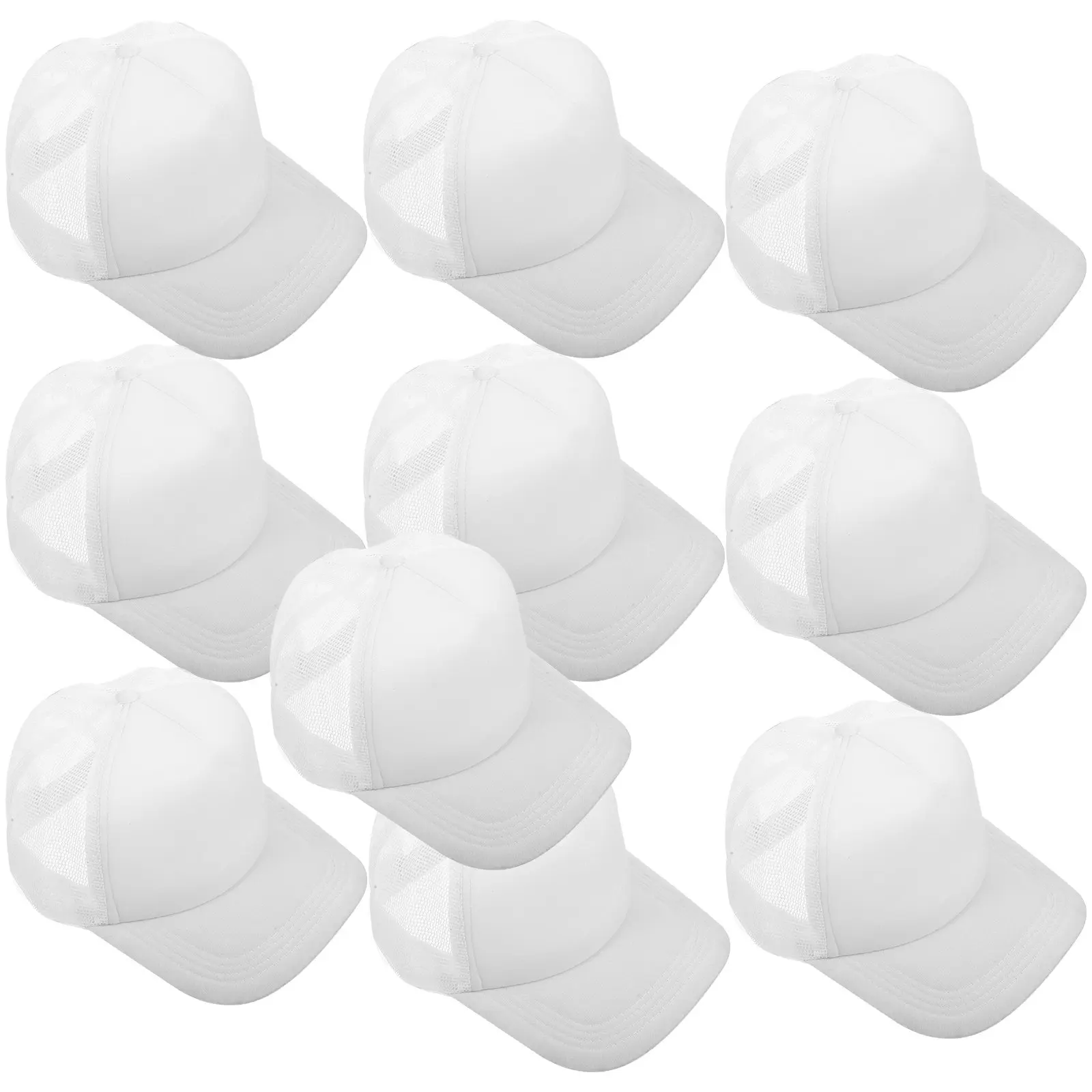 

10Pcs Sublimation Blank Mesh Baseball Caps Breathable Lightweight Outdoor Hiking Fishing DIY Hats Heat Transfer