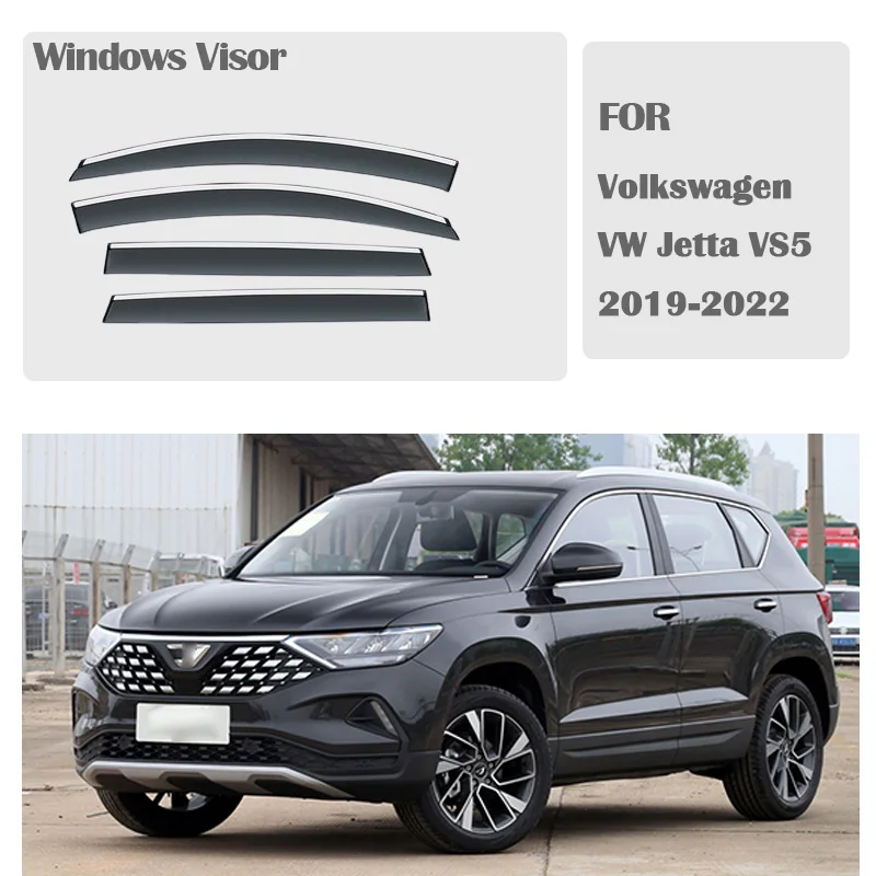 FOR Volkswagen VW Jetta VS5 2019-2022 Window Visors Rain Guard Windows Rain Cover Deflector Awning Shield Vent Guard Accessories