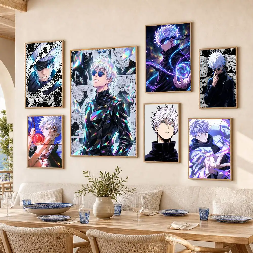 J-Jujutsu K-Kaisen Satoru  Poster Self-adhesive Art Waterproof Paper Sticker Coffee House Bar Room Wall Decor