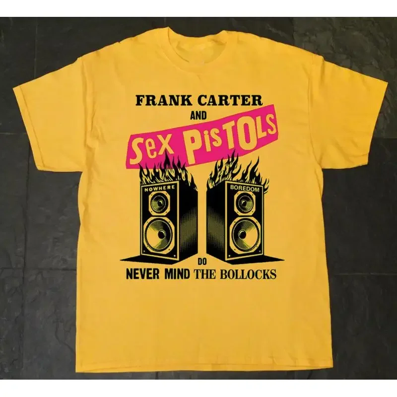 FRANK CARTER SEX PISTOLS Never Mind The Bollocks 2025 Yellow All Size T Shirt B