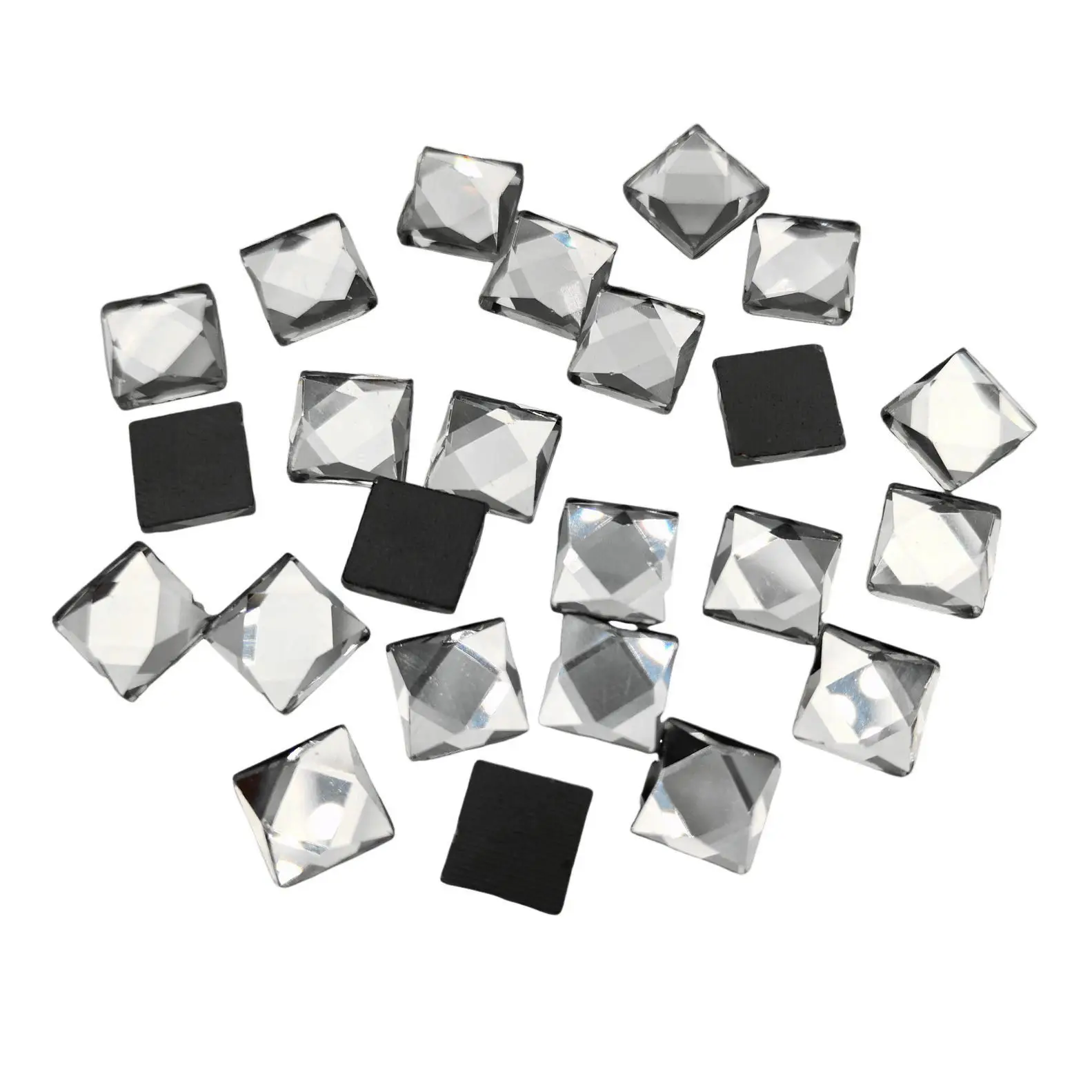 Quadratische/rechteckige Glas-Hotfix-Strasssteine, flache Rückseite zum Aufbügeln, klare Kristalle, Strass DMC Hot Fix für DIY-Kleidung – Detail 5