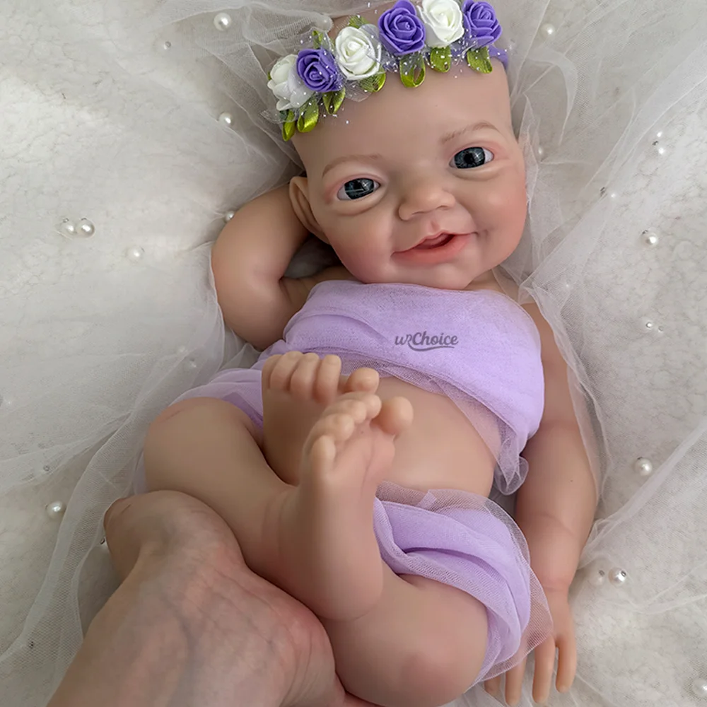 18 Polegada bonito e realista reborn bebê menina premium silicone recém-nascido bebe boneca para idades 3 + diy colecionador de arte & boneca entusiasta