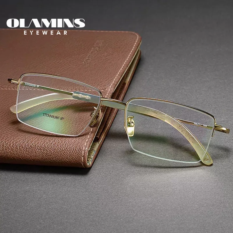 

OLAMINS​ Fashion Rectangle Frame Eyewear Glasses High Standard Luxury Eyeglasses Square Frame Optical Full Frame B10662