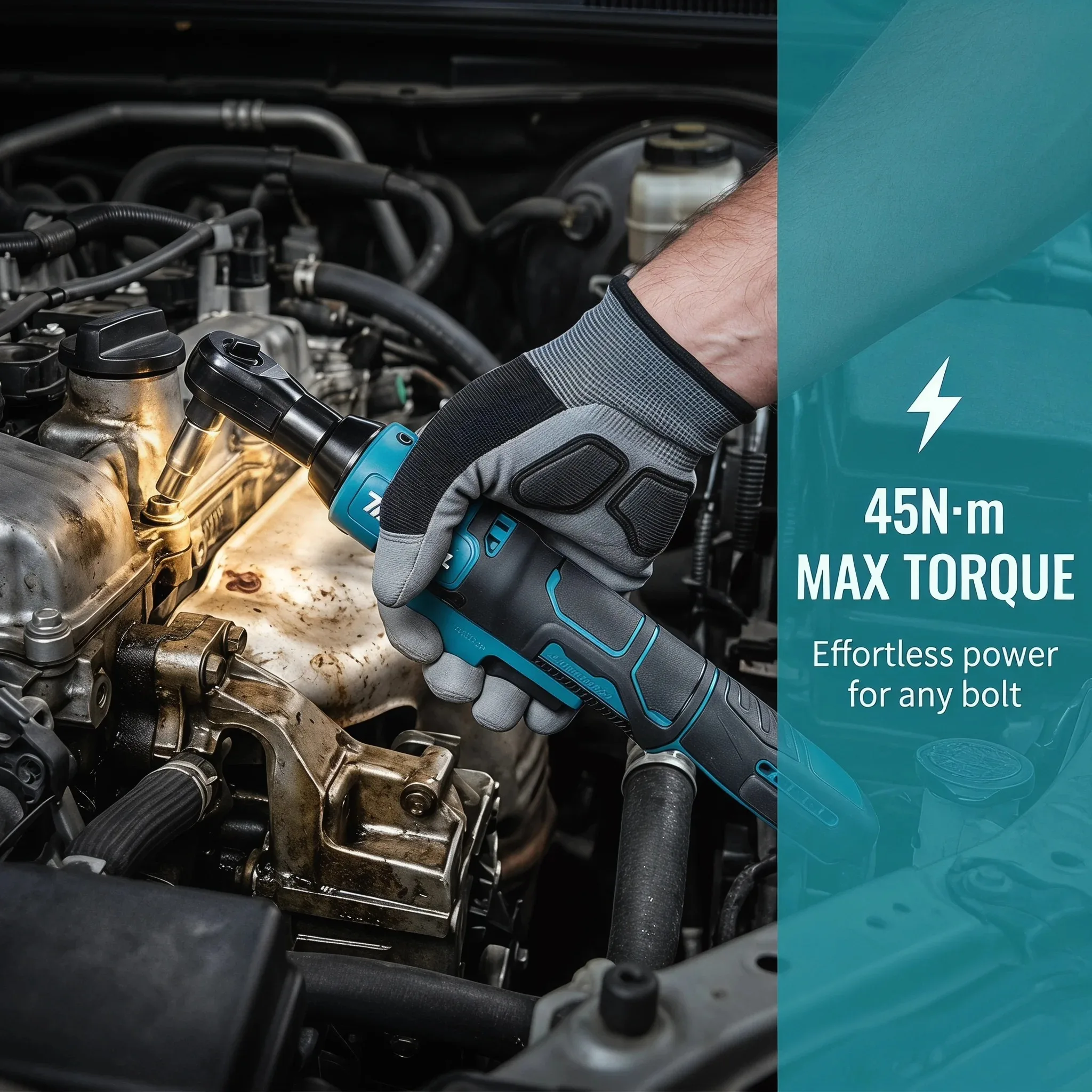 MAKITA DWR180Z 18V LXT Cordless Ratchet Wrench Drive 800RPM 47.5N·m Angle Wrench Socket Wrench Power Tool DWR180