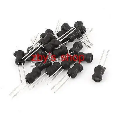 20 x 10uH 1A 5x7mm 10% Ferrite Core Shielded Radial Lead Inductor Black