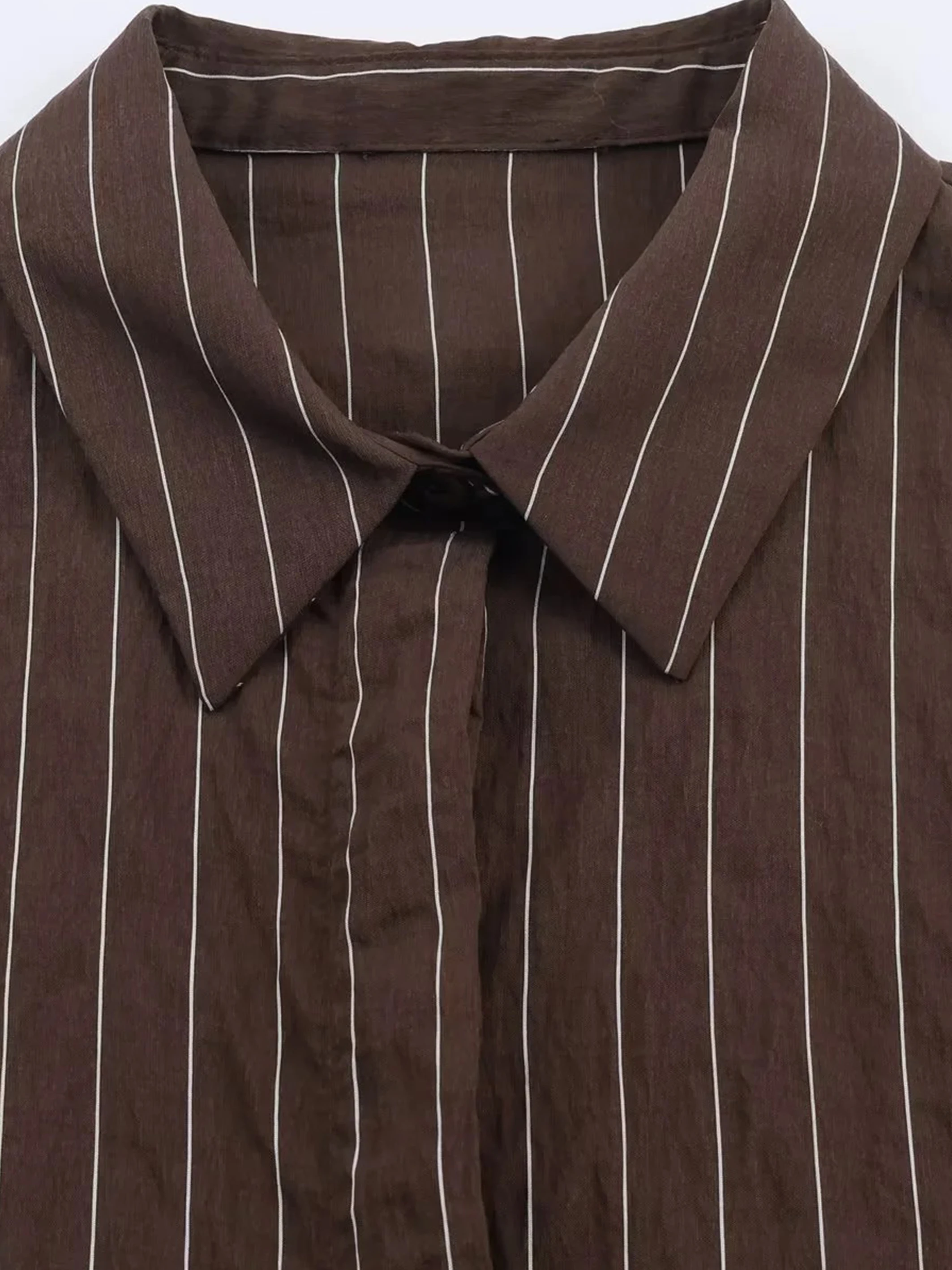 女性の新しいシャツ秋スタイルストライプ長袖シャツウエストバックル装飾ルーズカジュアルファッション多用途