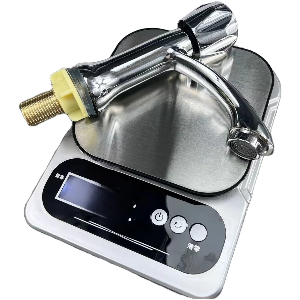 

Single Hole Bathroom Faucet Cold Water Only Zinc Alloy Construction ABS Base 18x17x6cm Dimension Silver Finish