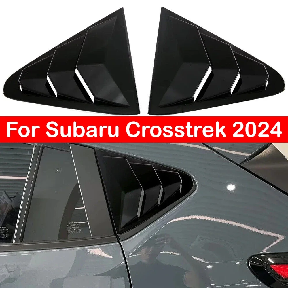 For Subaru Crosstrek 2024 Car Rear Louver Window Side Shutter Cover Trim Sticker Vent Scoop ABS Carbon Fiber Accessories Auto