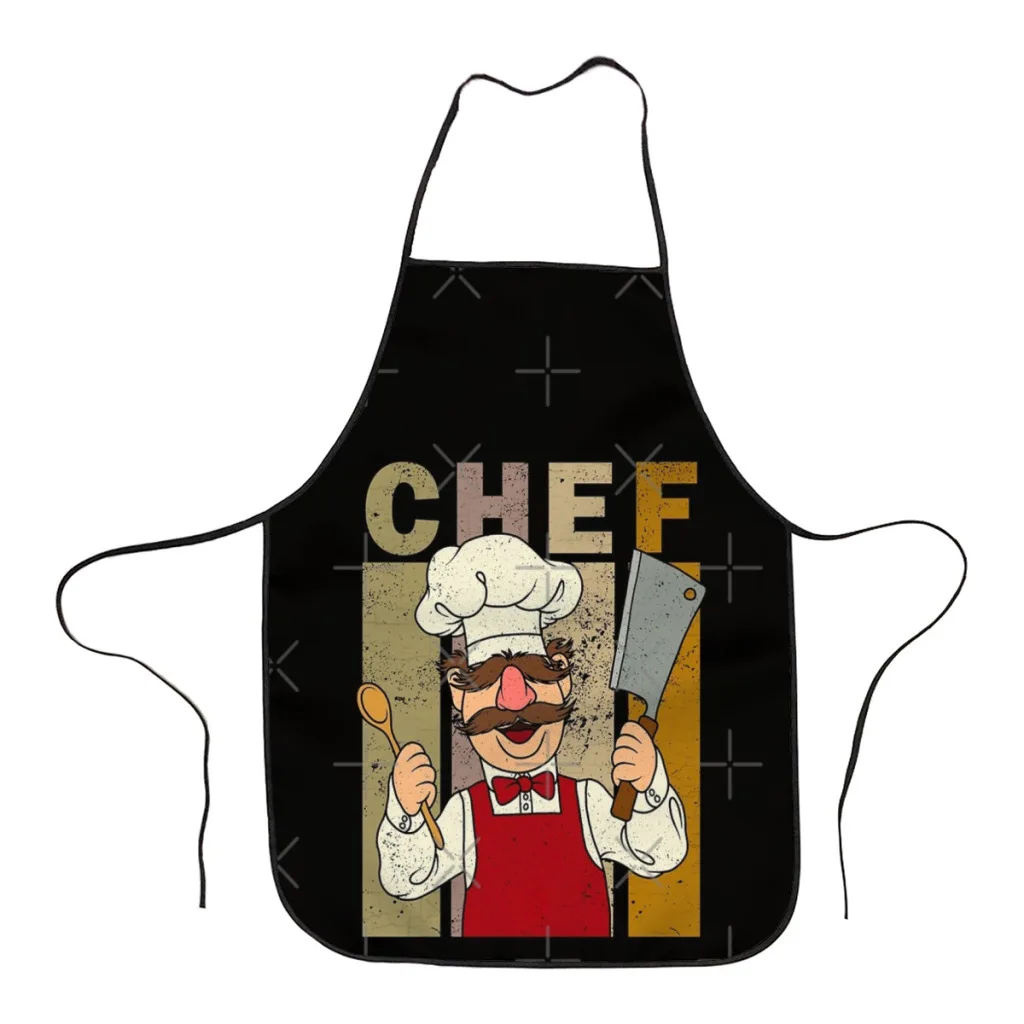 

Fashion Design The Muppet Kitchen Swedish Chef Apron Store Logo For Women Gift Composite Fabric Cleaning Pinafore