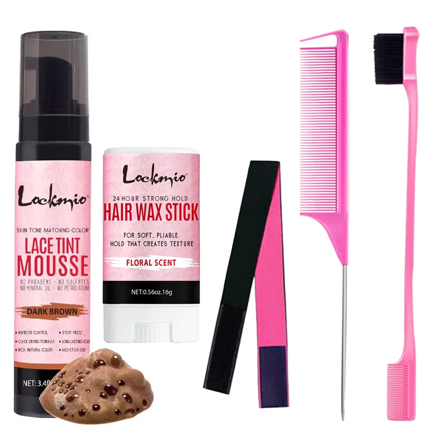 Natural Finishing Lace Tint Melting Hair Mousse Foam and Wax Stick Edge Control Color Styling for Front Wigs Tool Set