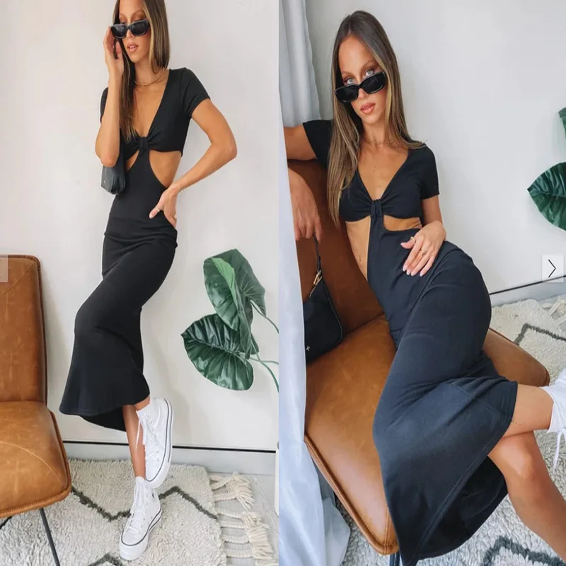 Women's Casual Loose Sundress Long Dress Sleeveless Split Maxi Dresses Summer Beach Dress