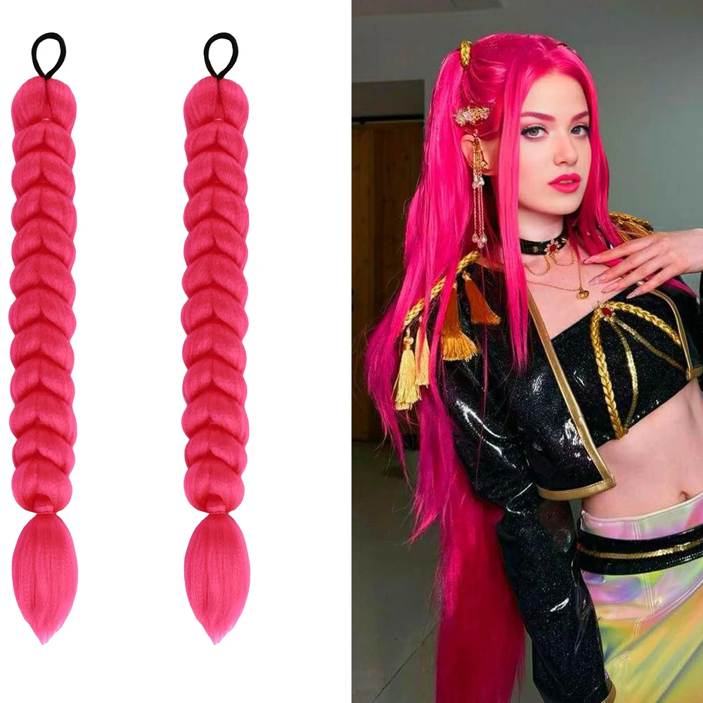 

2pc Synthetic Braiding Hair Extensions 24 Inch Jumbo Pre Stretched Crochet Braids Hair for Boxes twist Hair Women Daily Cosplay