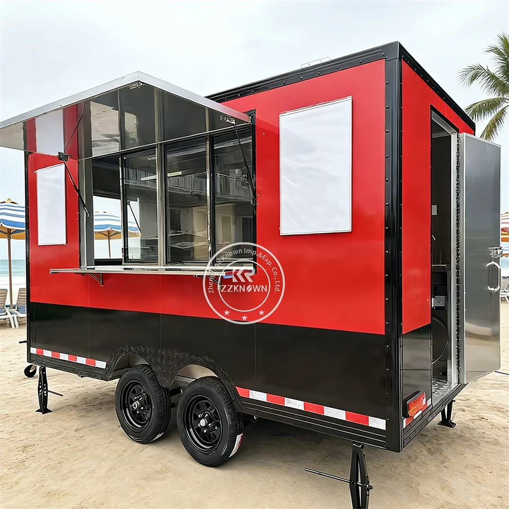 

Портативный грузовик для еды, коммерческий прицеп для общественного питания кофе, напитков, мороженого, прицеп для еды на открытом воздухе