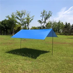 3*3m Luifel met Ondersteunende Paal Touw Haringen Waterdichte Tent Val Zon Onderdak Zilveren Coating Tuin Strand zonnescherm Camping Mat