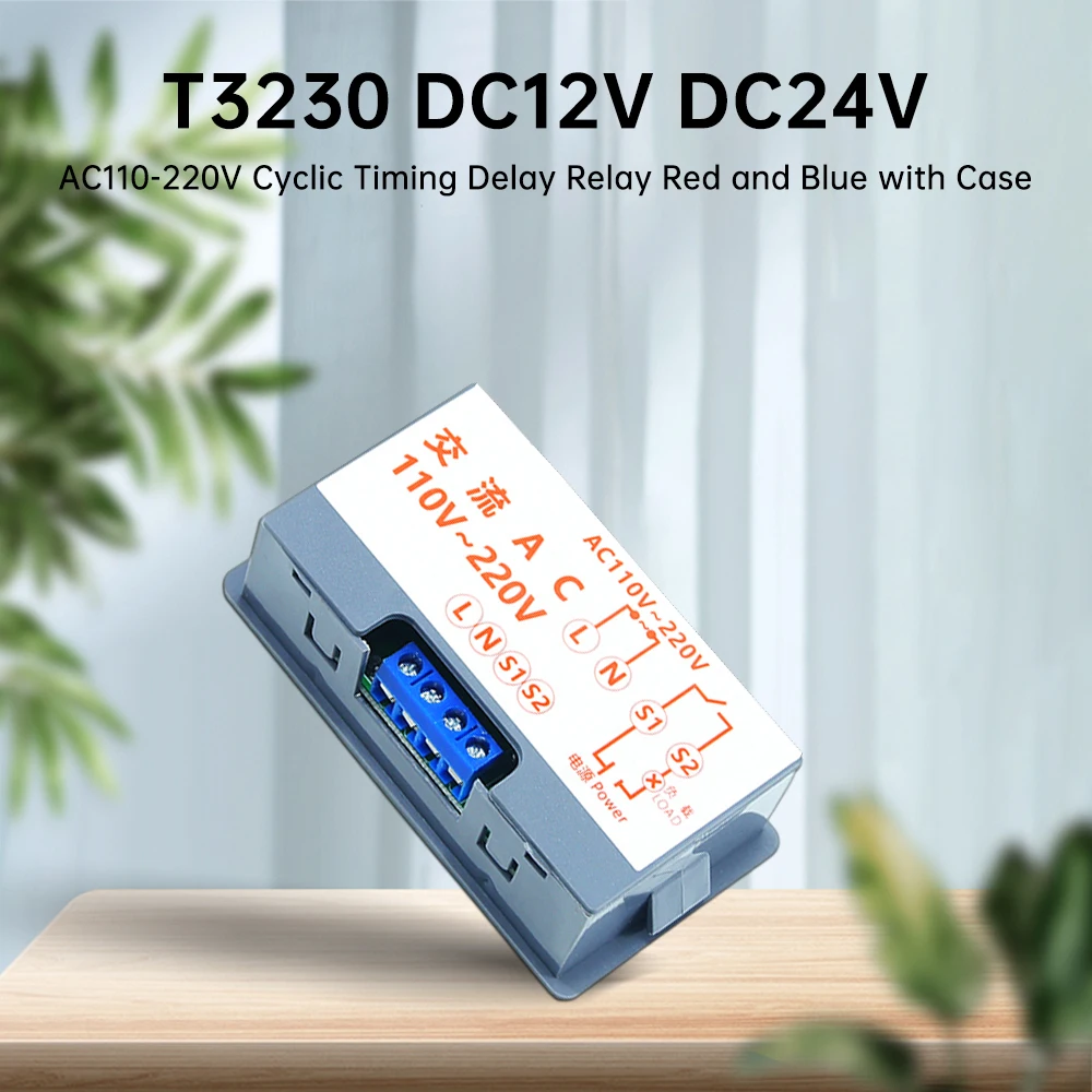 T3230 DC12V DC24V AC110-220V Digital Cyclic Timing Control Switch Delay Relay LED Display Adjustable Timing Relay Delay Timer