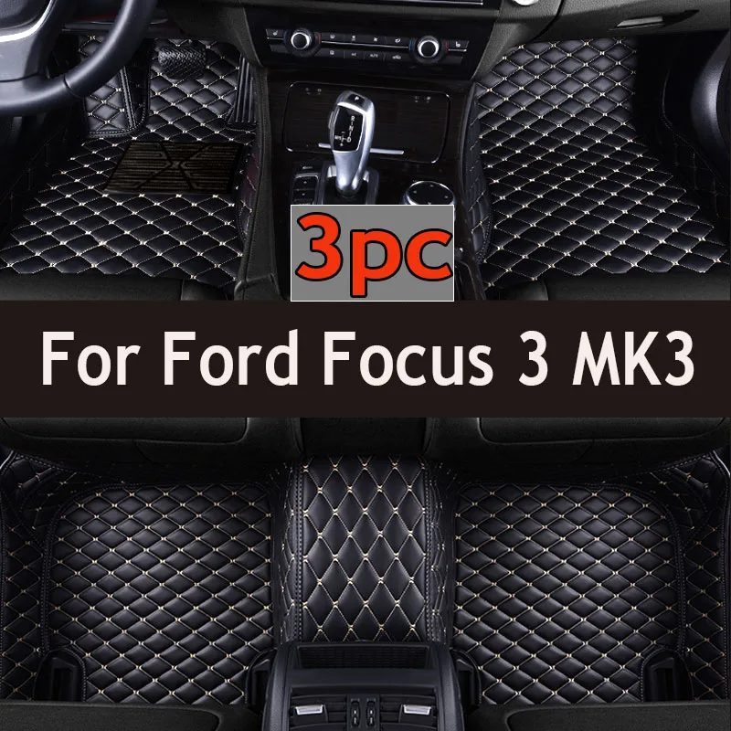 

Customized Artificial Leather Car Floor Mat For Ford Focus 3 MK3 2014 2015 2016 2017 Protect Your Vehicle's Interior Accessory