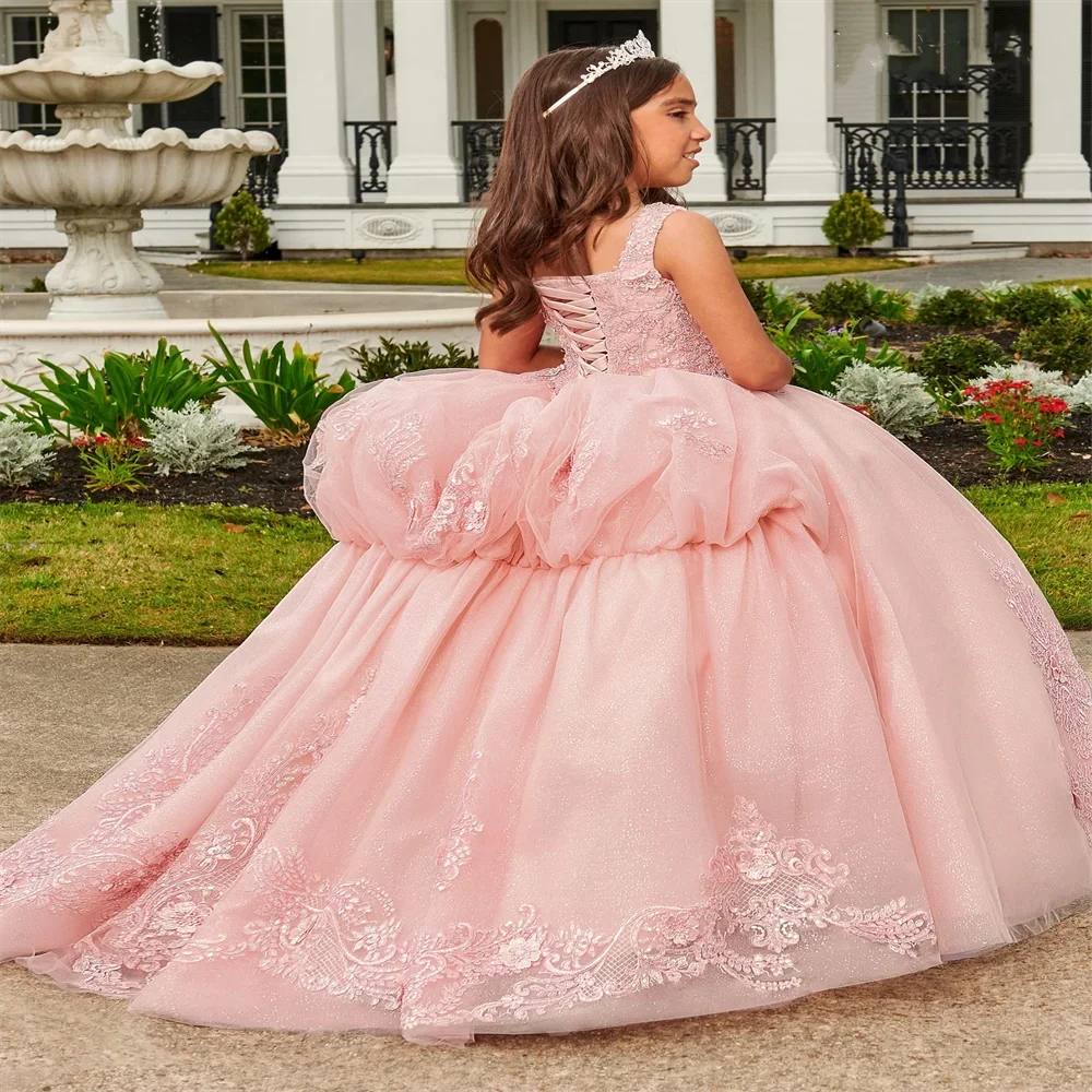 

Photo Flower Girl Dress Sparkling Fluffy Junior Bridesmaid Gown Birthday Dress Sacrament Custom Banquet Celebration