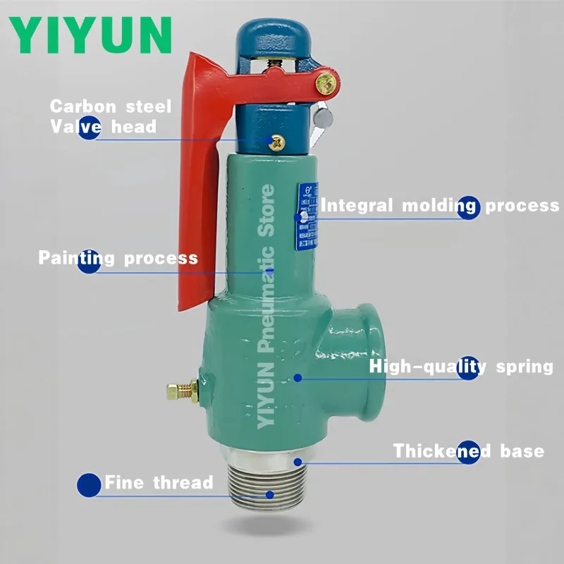 1pc A28H-16 Spring Type Safety Valve Compressed Air Tank Pressure Relief Valve DN15 DN20 DN25 DN32 DN40 DN50 YIYUN Store