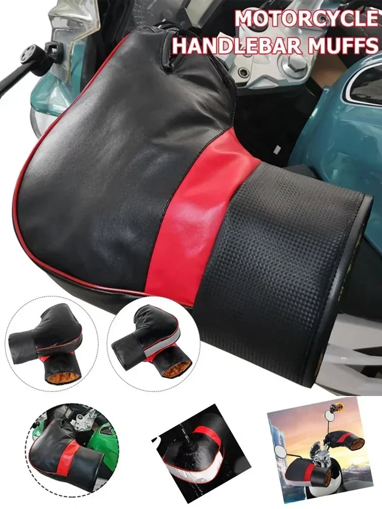 AliExpress Motorcycle Handlebar Cover Winter Battery Bike Windshield Gloves Windproof Warm Handle Thickened Reflective Strip