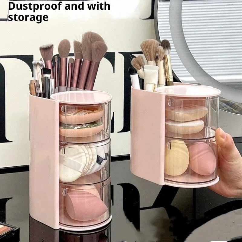 1 قطعة منظم مستحضرات التجميل الحمام ماكياج وسادة المنظم الجمال البيض تخزين عرض حالة الدورية مقصورة المنظم #3