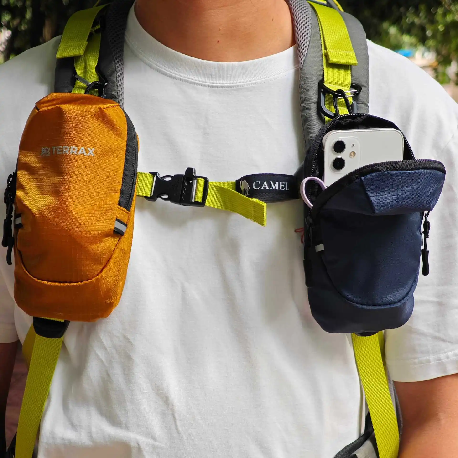 Outdoor Arm Bag Multifunctional Hiking Storage Bag Water Bottle Phone Pouch Adjustable Expand Backpack for Camping Hiking Sports