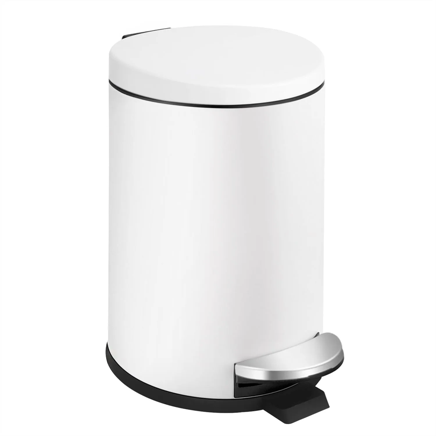 

Small Trash Can with Lid Soft Close, 4.5L/1.2Gal Bathroom Garbage Can, Mini Step Trash Bin Stainless Steel Wastebasket for