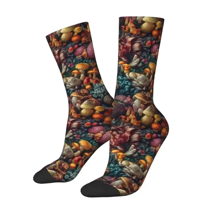 

Wild Mushrooms Collection Men Women Crew Socks Unisex Fun 3D Printed Dress Socks