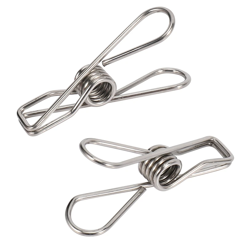 LICG 24 Pcs Stainless Steel Wire Clip, Multi-Function Clip, Utility Clip Pins Hanging Clip Office Fastener, Metal Wire Clip For