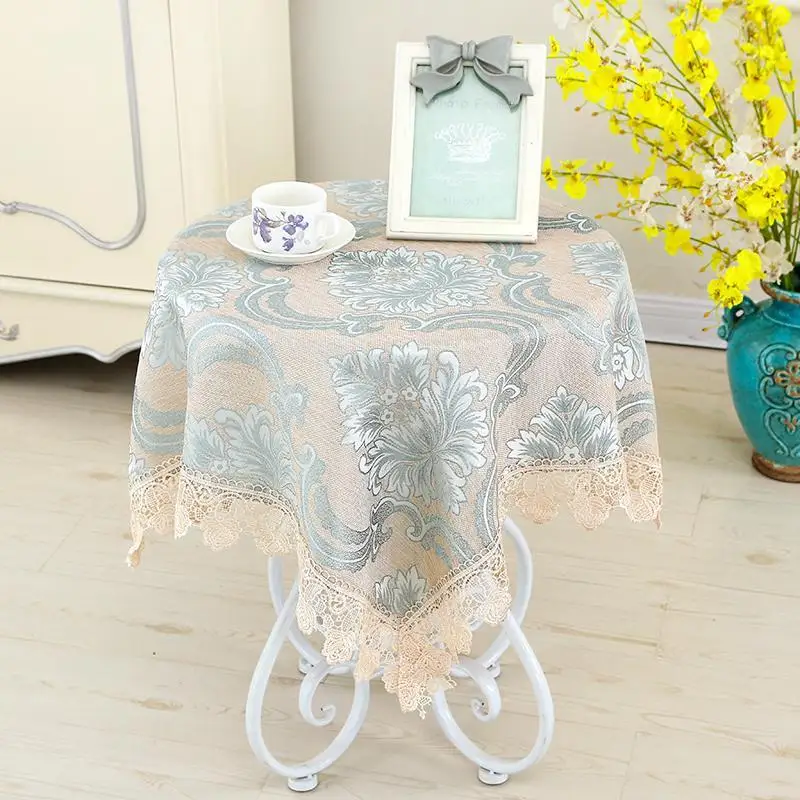 Pastoral Style Small Round Table Cloth Bedside Cabinet Cover Cloth Refrigerator Dust Cover Towel Home Square Thicken Tablecloth