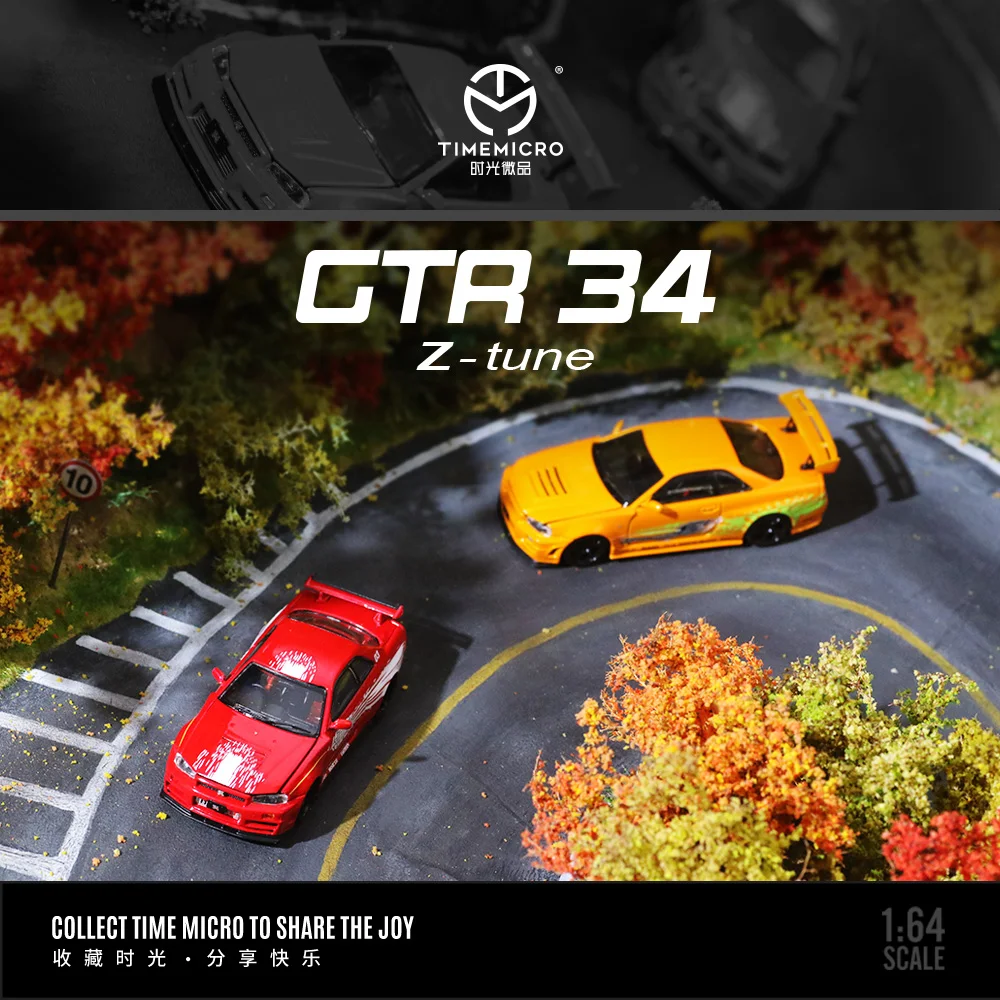 재고 TimeMicro 닛산 GTR34-패스트 앤 퓨리어스 페인트 합금 모델, 1:64