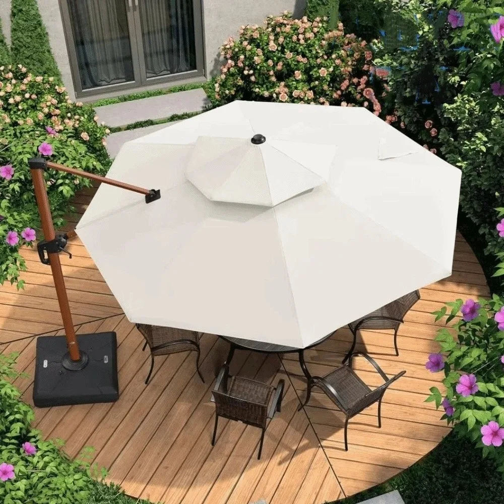 Nordic Round Patio Umbrella High Quality All Weather Beach Umbrella Sun Shade Strong Aluminum Roman Umbrella Outdoor