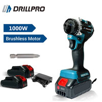 Drillpro 20V 1000W Brushless Cordless Electric Impact Drill Electric Screwdriver Rechargeable Power Tools For Mak 18V Battery