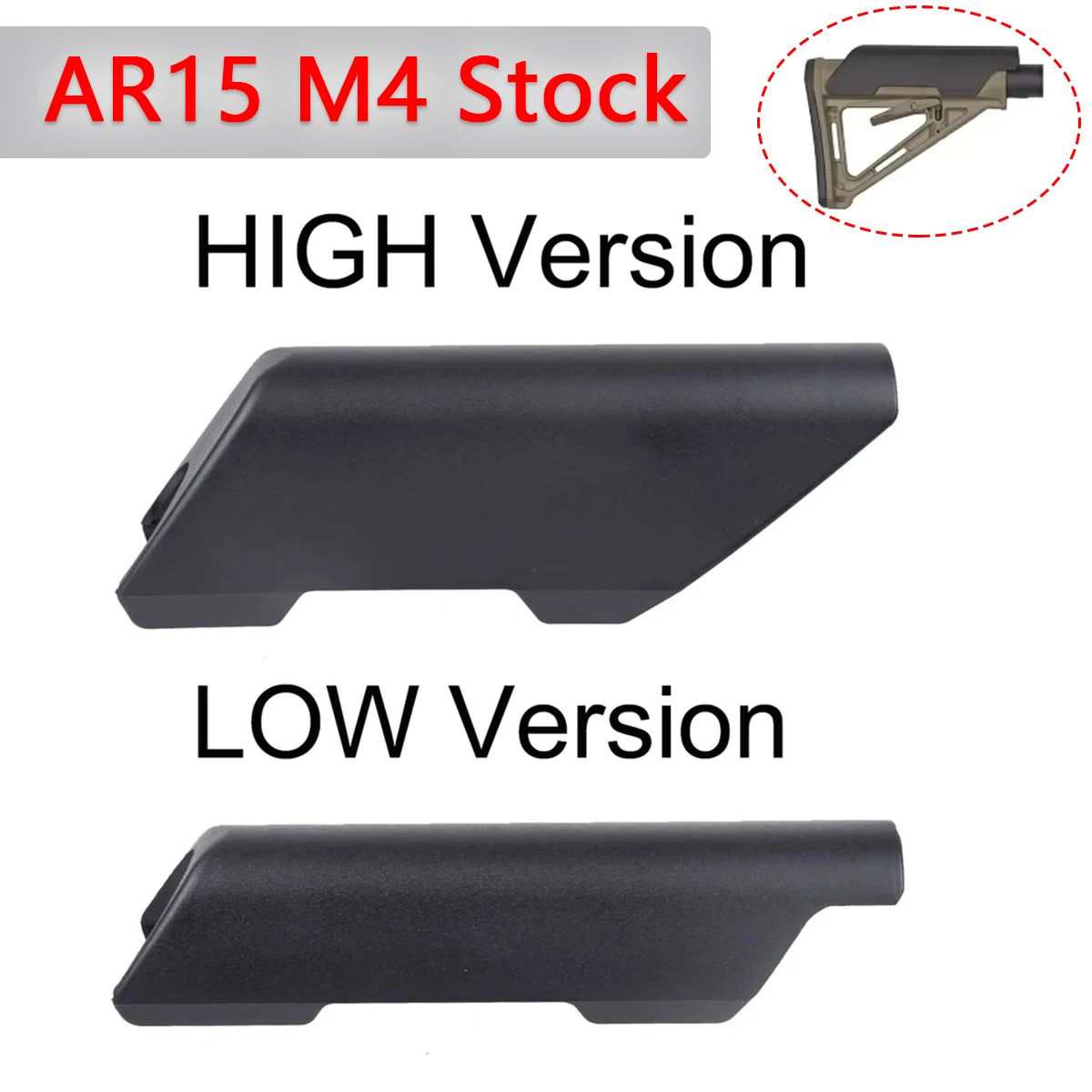 Tactical CTR CHEEK RISER AR15 Suitable For Non Gunstock Stock Buttstock AR 15 M4 Enhancer Low Height Nylon Airsoft Accessories