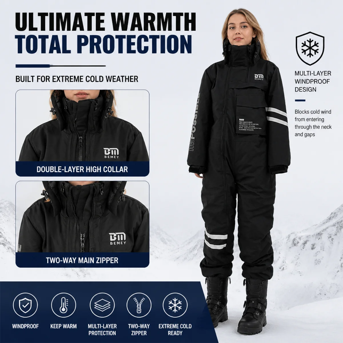 Winter Snowboarding Sets Coldproof  Fashion Outdoor Fishing Cotton Jumpsuit hickened Waterproof  Windproof Snowmobile Suit