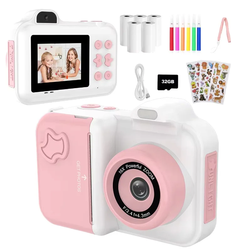 Digital Camera PhotographyInstant PrintingPhotosOutdoorHDCamera Video Recorder Education Children MiniToysChildrenChristmasGifts