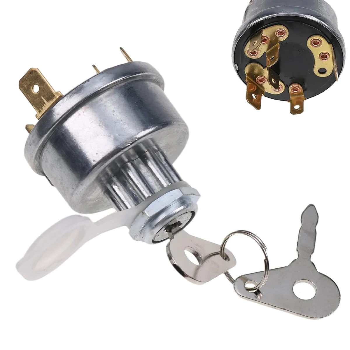 Interruptor de encendido con 2 llaves 1874535 M3 3107556 R92 K 203992   Compatible con Tractor Massey Ferguson 230 231 235 240 243 250 253