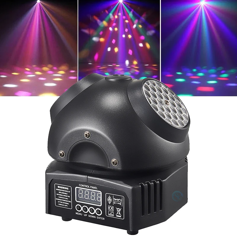 Mini 36W RGBW LED Disco Lights Colorful Beam Moving Head Laser  DMX Remote Controller For DJ  Party Bar Event