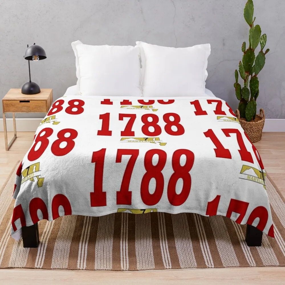 

1788 Year Maryland Became The 7th State Throw Blanket Comforter decorative Decorative Sofas Moving Blankets